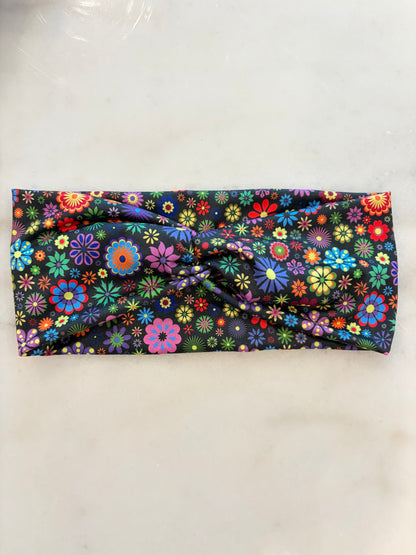 Midnight Bloom Knotted Headband