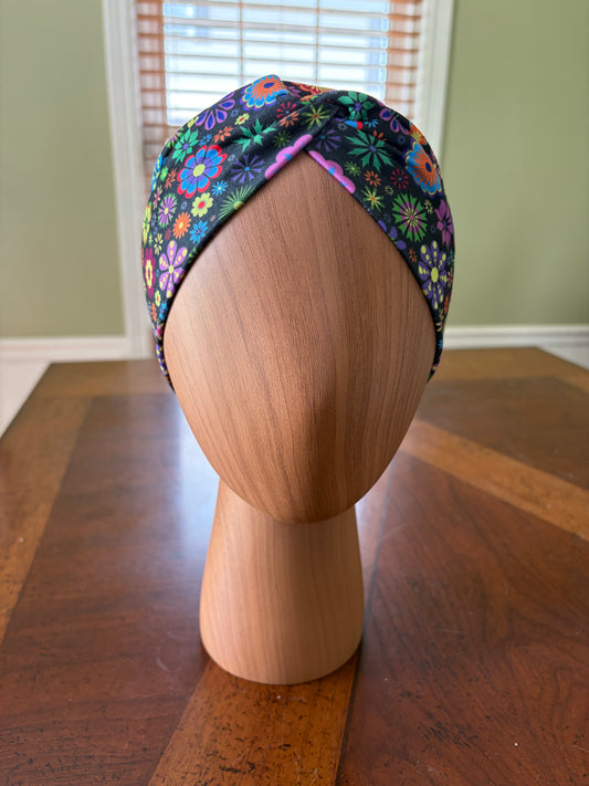 Midnight Bloom Knotted Headband